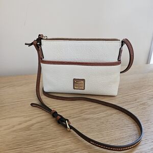 Dooney & Bourke Pebble Grain Ginger Crossbody Ivory Brown Leather